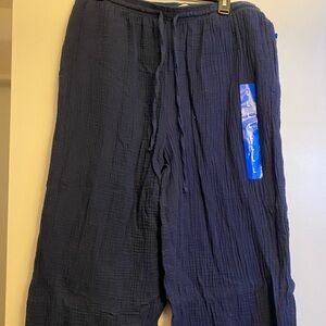 Women’s Jessica Simpson Navy Blue gauze Drawstring Pants. NWT. Size Large.